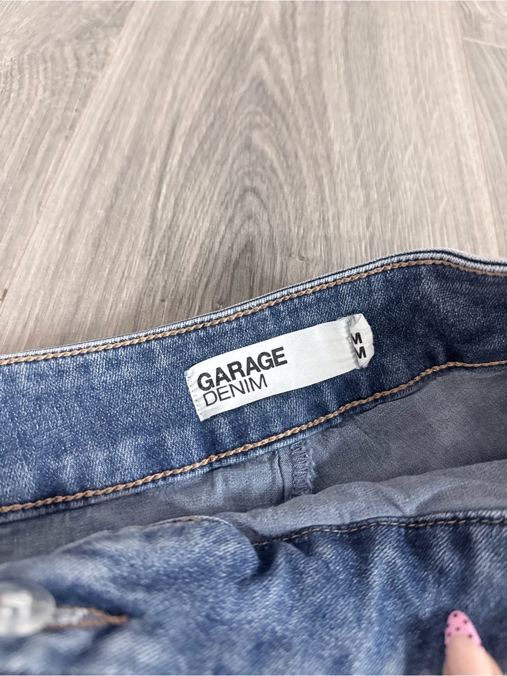Garage blue denim mini skirt in a M